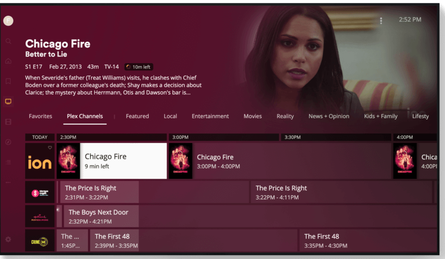 Live TV channel guide